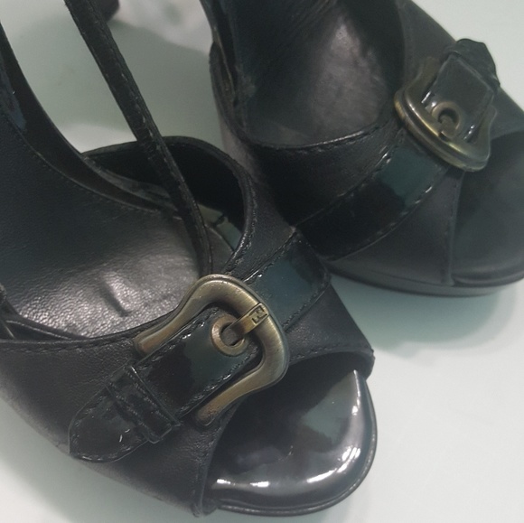 Fendi Zucca FF Black Peep Toe Pumps EU 38 EUC - Picture 4 of 10